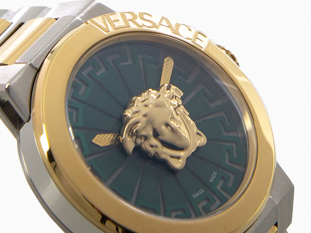 Versace Medusa Infinite Quartz Uhr, Grün, 38 mm, Shapir-Glas, VE3F00422