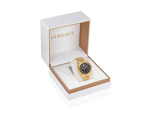 Versace V Code Quartz Uhr, PVD Gold, 42 mm, Shapir-Glas, VE6A00623