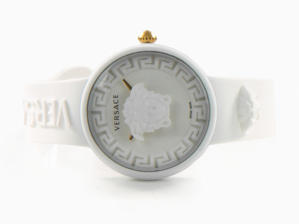Versace Medusa Pop Quartz Uhr, Silikone, Weiss, 39 mm, VE6G00123