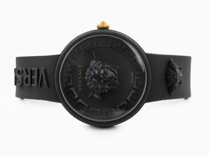 Versace Medusa Pop Quartz Uhr, Silikone, Schwarz, 39 mm, Shapir-Glas, VE6G00223