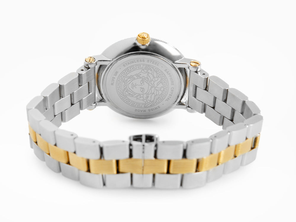 Versace Greca Flourish Quartz Uhr, PVD Gold, Grün, 35 mm, VE7F00523