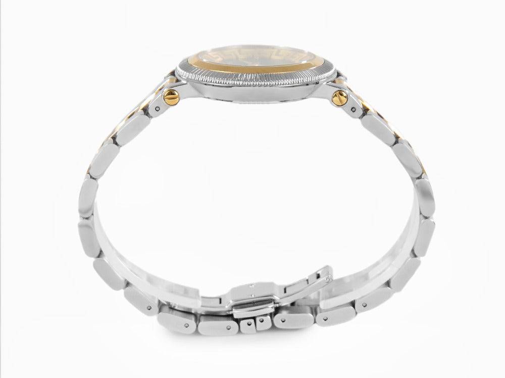Versace Greca Flourish Quartz Uhr, PVD Gold, Grün, 35 mm, VE7F00523