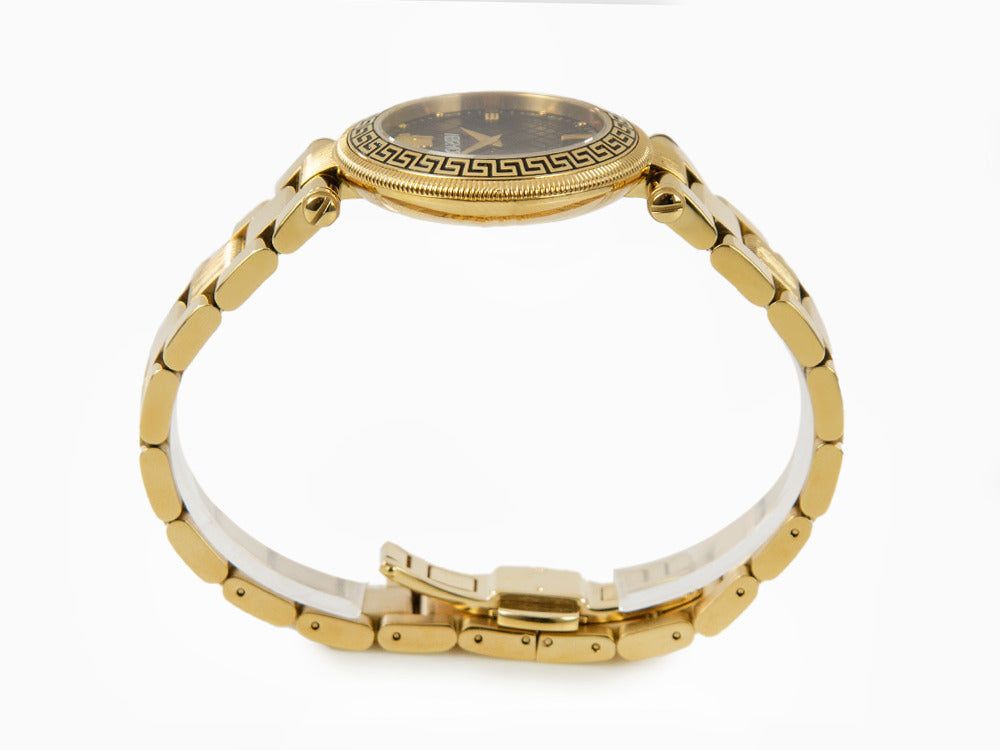 Versace Reve Quartz Uhr, PVD Gold, Schwarz, 35 mm, Shapir-Glas, VE8B00624