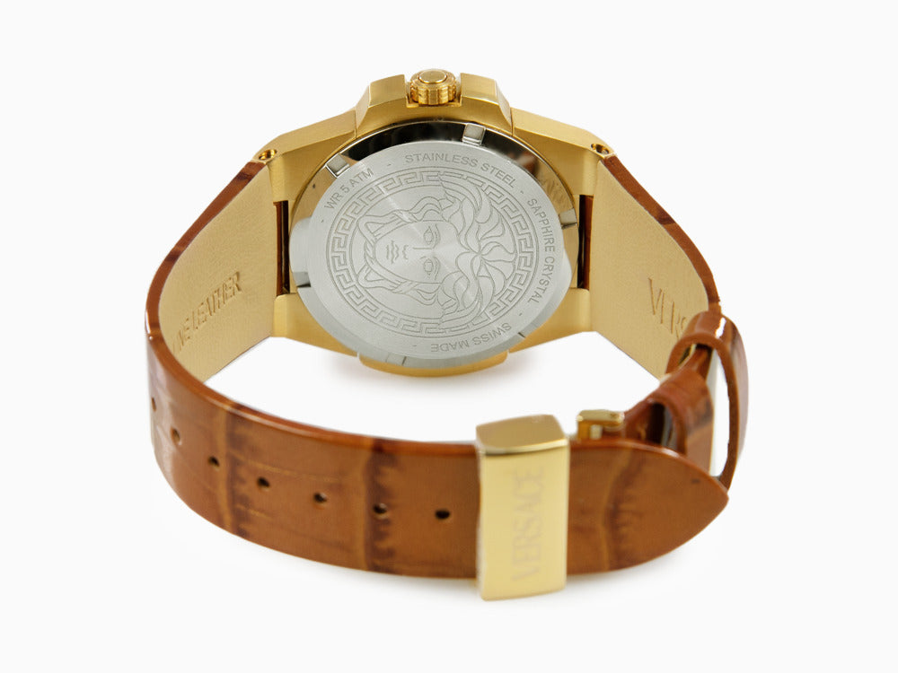 Versace HerA Quartz Uhr, PVD Gold, Golden, 37 mm, Shapir-Glas, VE8D00224
