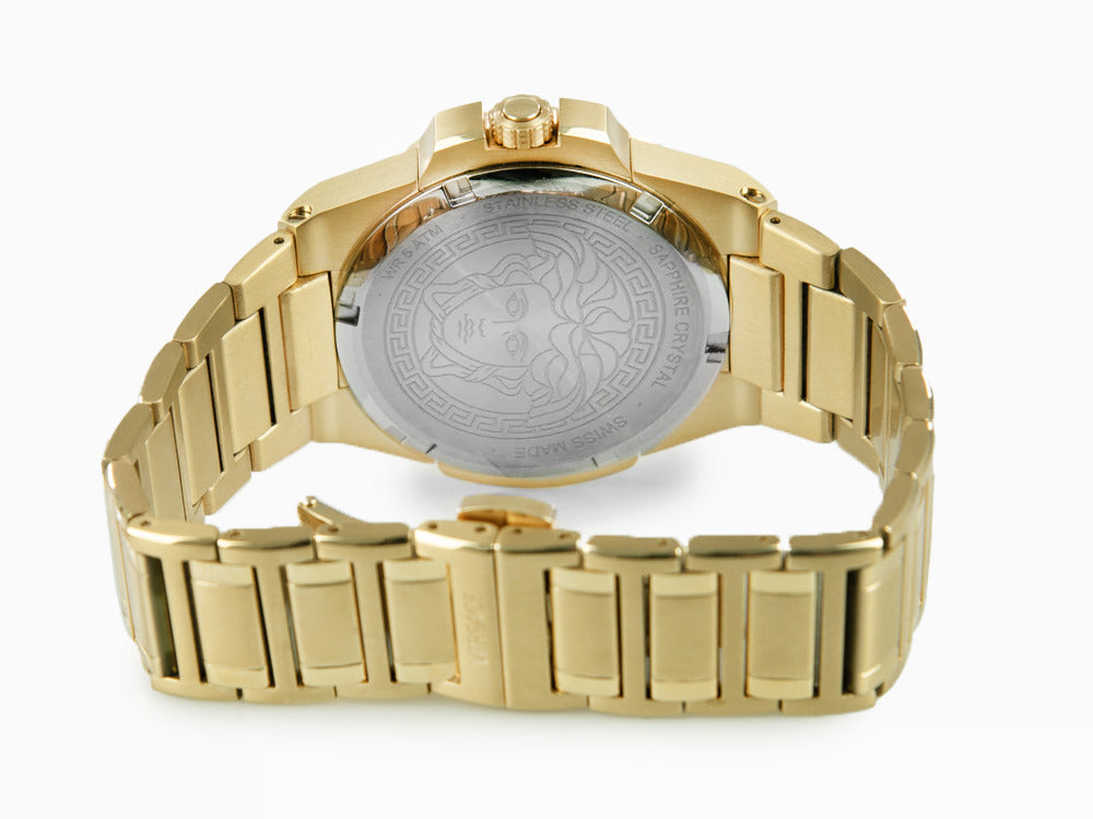 Versace HerA Quartz Uhr, PVD Gold, Schwarz, 37 mm, Shapir-Glas, VE8D00624