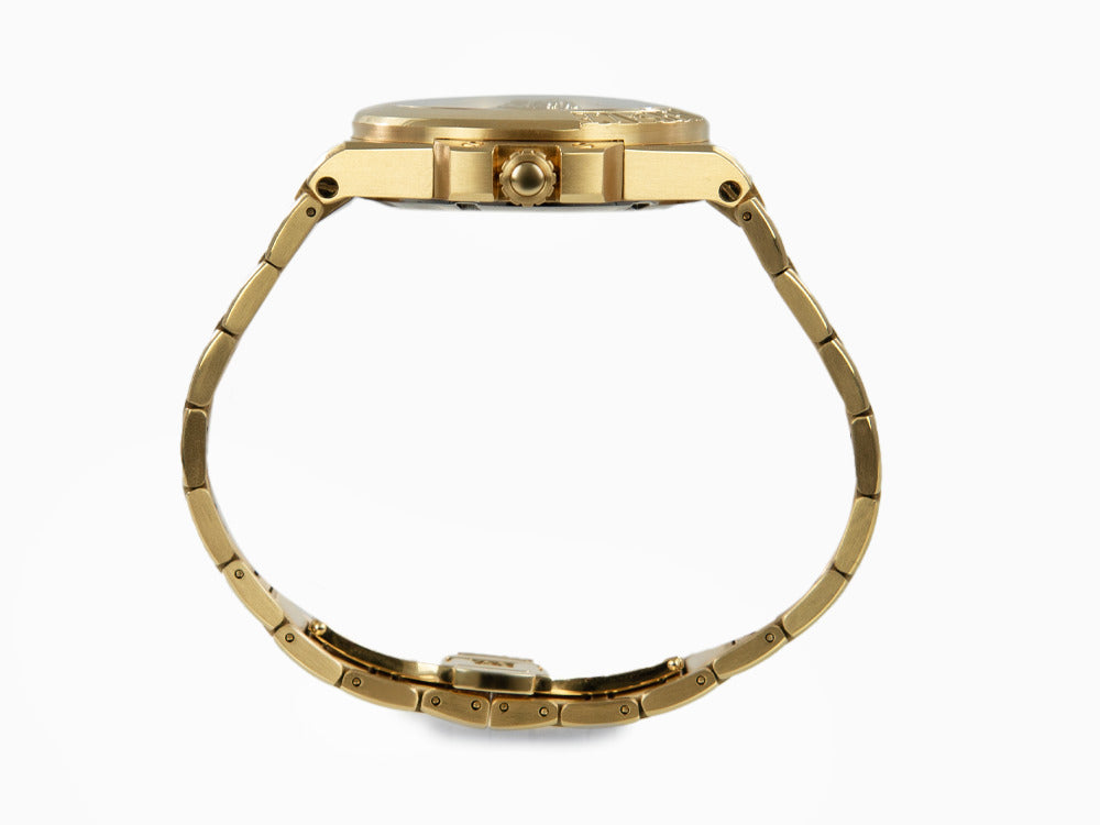 Versace HerA Quartz Uhr, PVD Gold, Schwarz, 37 mm, Shapir-Glas, VE8D00624