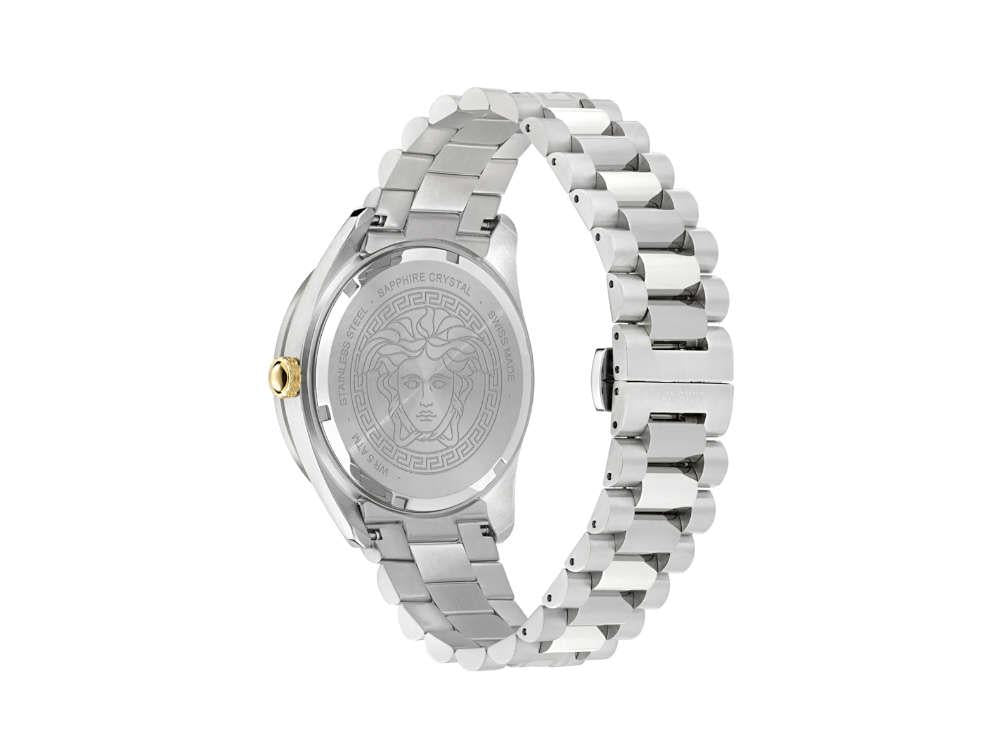 Versace V Dome Quartz Uhr, Blau, 42 mm, Shapir-Glas, VE8E00324