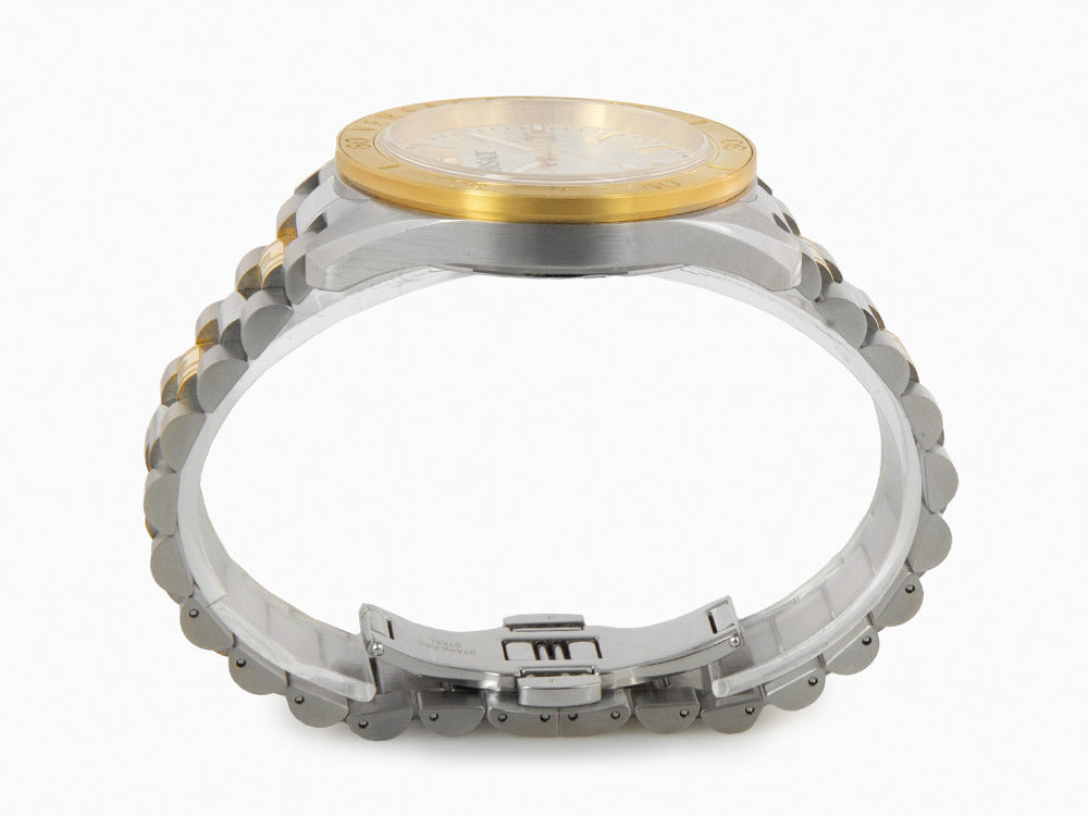 Versace V Dome Quartz Uhr, Silber, 42 mm, Shapir-Glas, VE8E00424