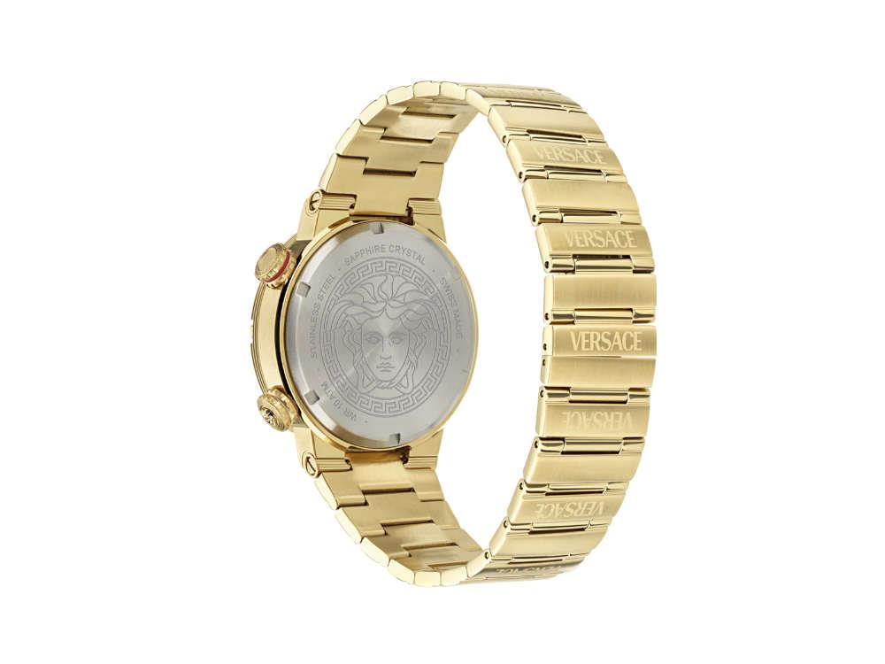 Versace Greca Logo Diver Quartz Uhr, PVD Gold, Schwarz, 43 mm, VE8G00624