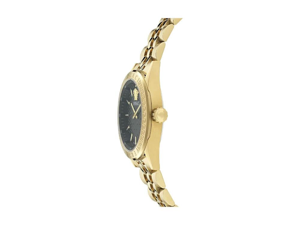 Versace V-Code Lady Quartz Uhr, PVD Gold, Schwarz, 36 mm, Shapir-Glas, VE8I00724