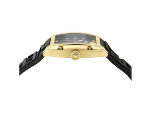 Versace Dominus Lady Quartz Uhr, PVD Gold, Schwarz, 44,8mm x 36mm, VE8K00324