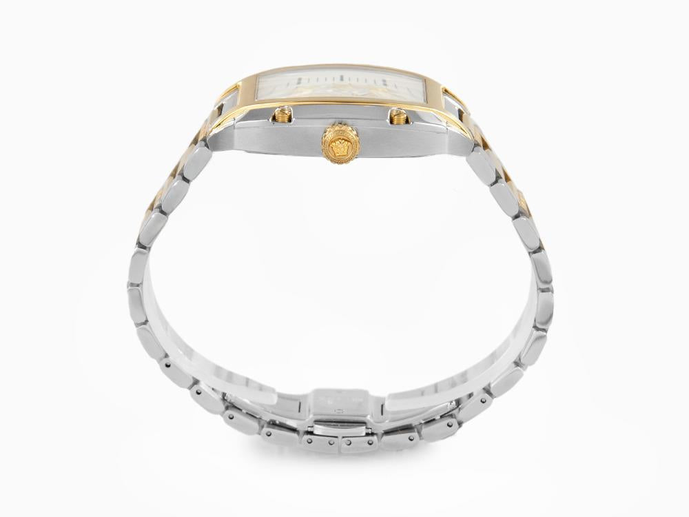 Versace Dominus Lady Quartz Uhr, PVD Gold, Silber, 44,8mm x 36mm, VE8K00424