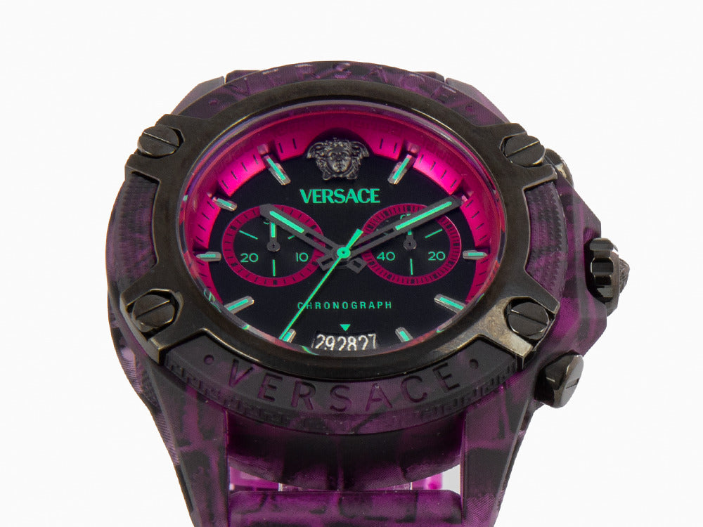 Versace Icon Active Quartz Uhr, Polycarbonat, Schwarz, 44 mm, VE8P00124