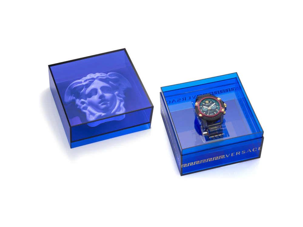 Versace Icon Active Quartz Uhr, Polycarbonat, Schwarz, 44 mm, VE8P00224