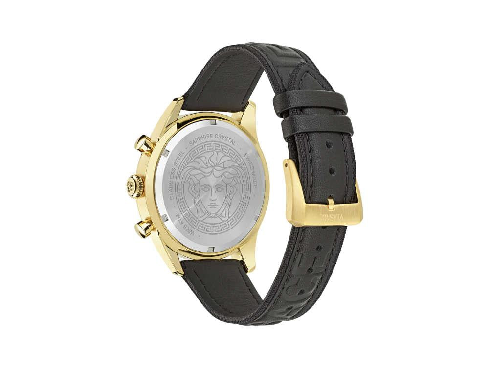 Versace Chrono Master Quartz Uhr, PVD Gold, Schwarz, 44 mm, VE8R00224