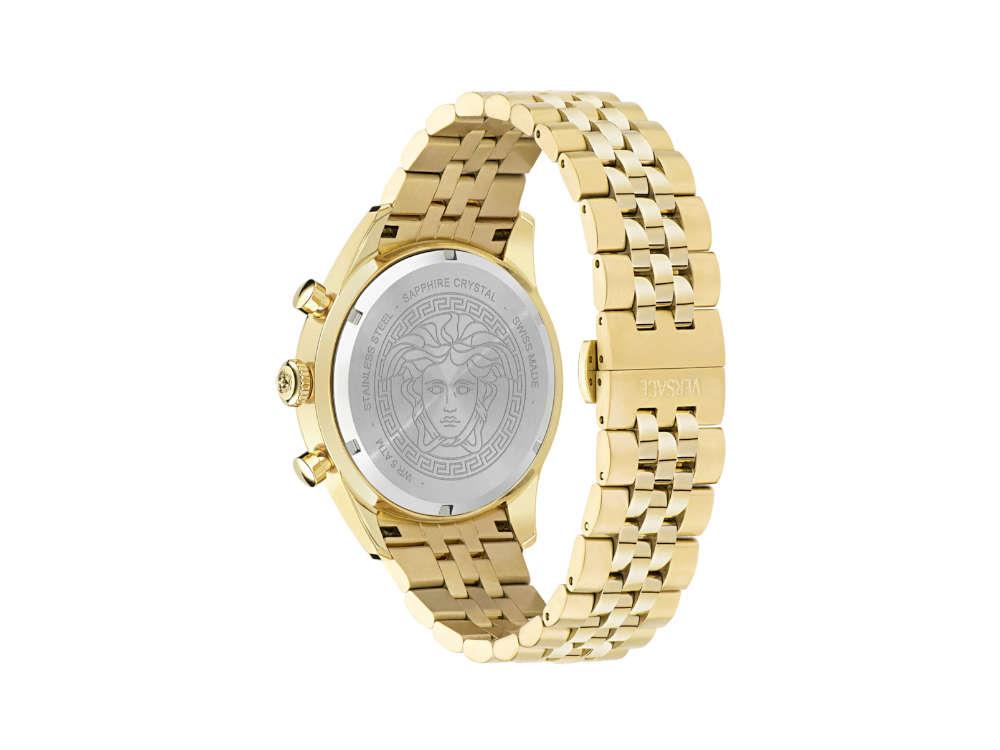 Versace Chrono Master Quartz Uhr, PVD Gold, Schwarz, 44 mm, VE8R00624