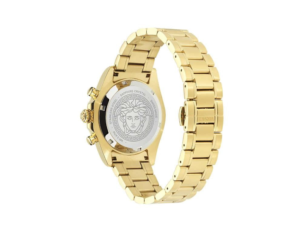 Versace Chrono X Quartz Uhr, Recycelter Stahl, Schwarz, 44 mm, VE9K00524