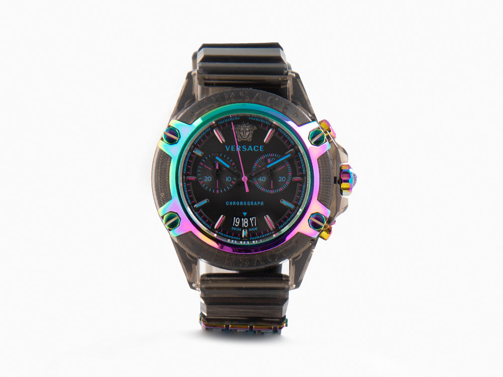 Versace Icon Active Quartz Uhr, Polycarbonat, Schwarz, 44 mm, VEZ701022