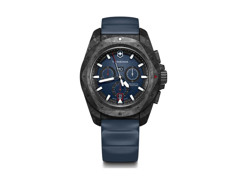 Victorinox I.N.O.X. Chrono Quartz Uhr, Kohlenstofffaser, Blau, 43 mm, V242082