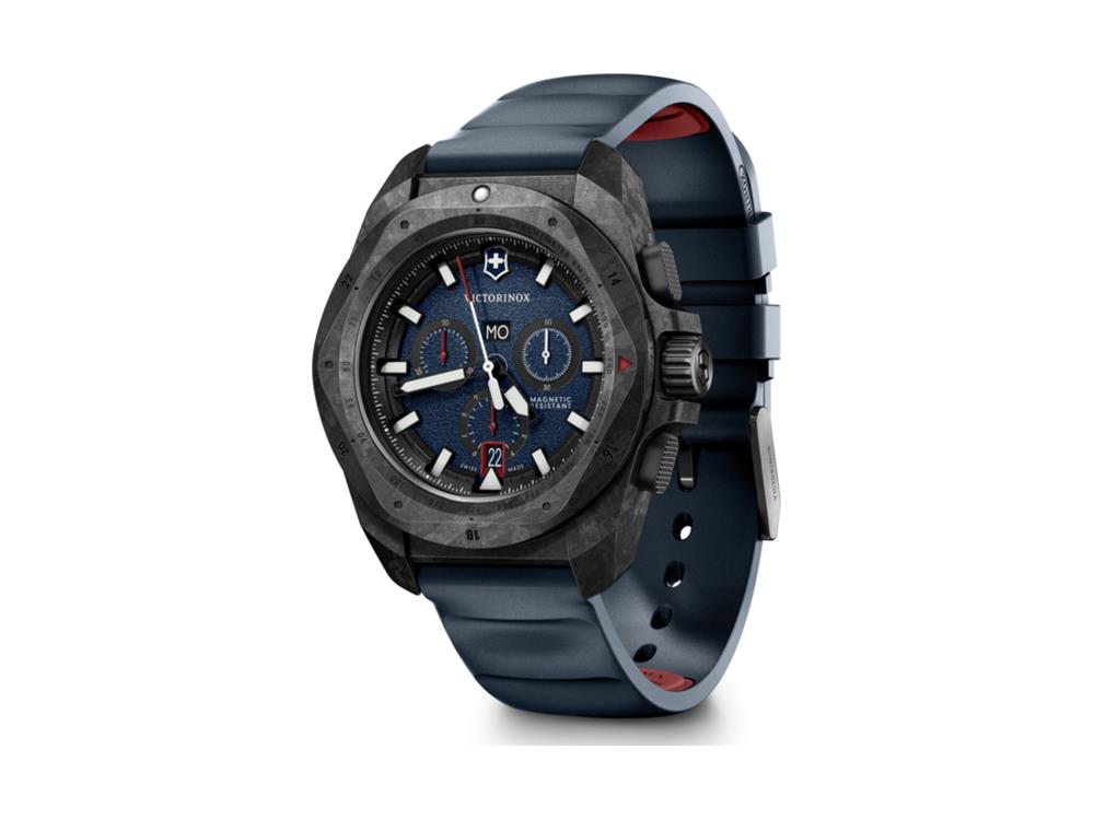 Victorinox I.N.O.X. Chrono Quartz Uhr, Kohlenstofffaser, Blau, 43 mm, V242082