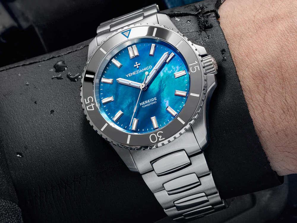 Venezianico Nereide Tungsteno Automatik Uhr, 39 mm, Blau, 3121541C