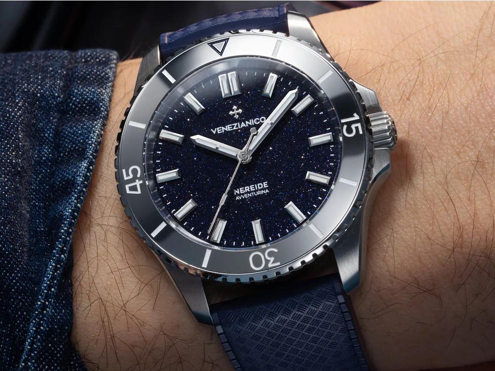 Venezianico Nereide Avventurina Automatik Uhr 39 mm, Blau, 3121551