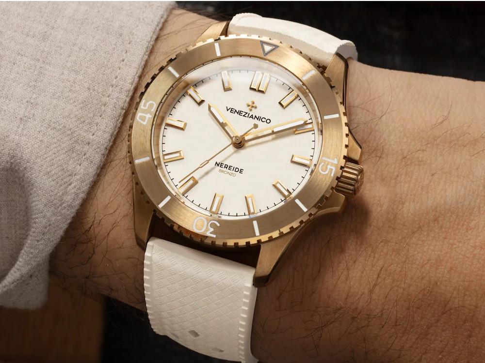 Venezianico Nereide Bronzo Automatik Uhr 39 mm, Weiss, 3121556