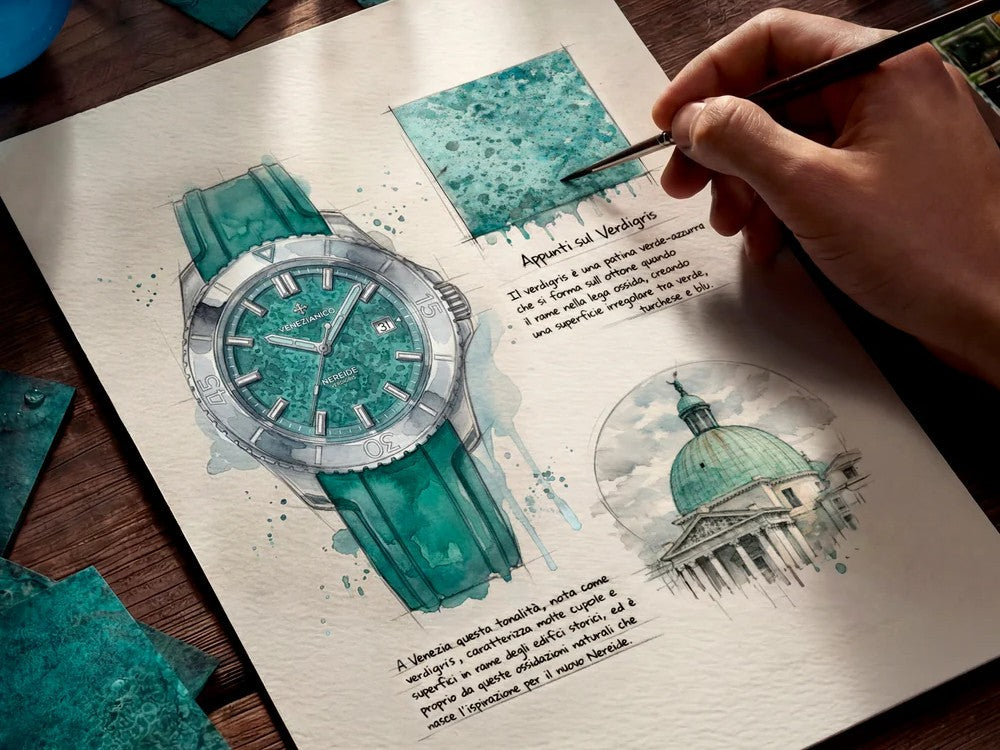 Venezianico Nereide Verdigris Automatik Uhr, 42 mm, Türkis, 4521549