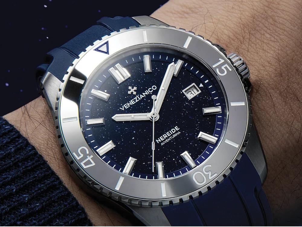 Venezianico Nereide Avventurina Automatik Uhr, 42 mm, Blau, 4521550