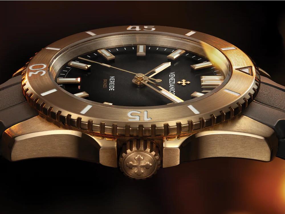 Venezianico Nereide Bronzo Automatik Uhr, 42 mm, Schwarz, 4521555