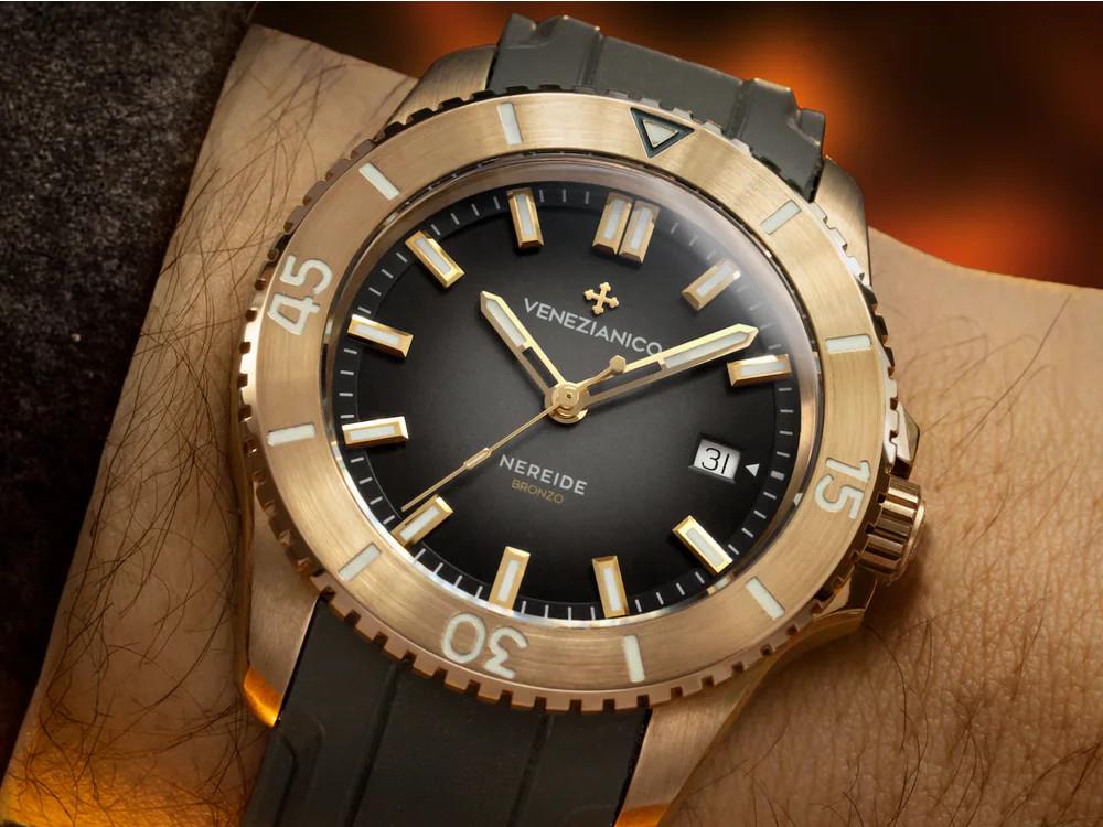 Venezianico Nereide Bronzo Automatik Uhr, 42 mm, Schwarz, 4521555