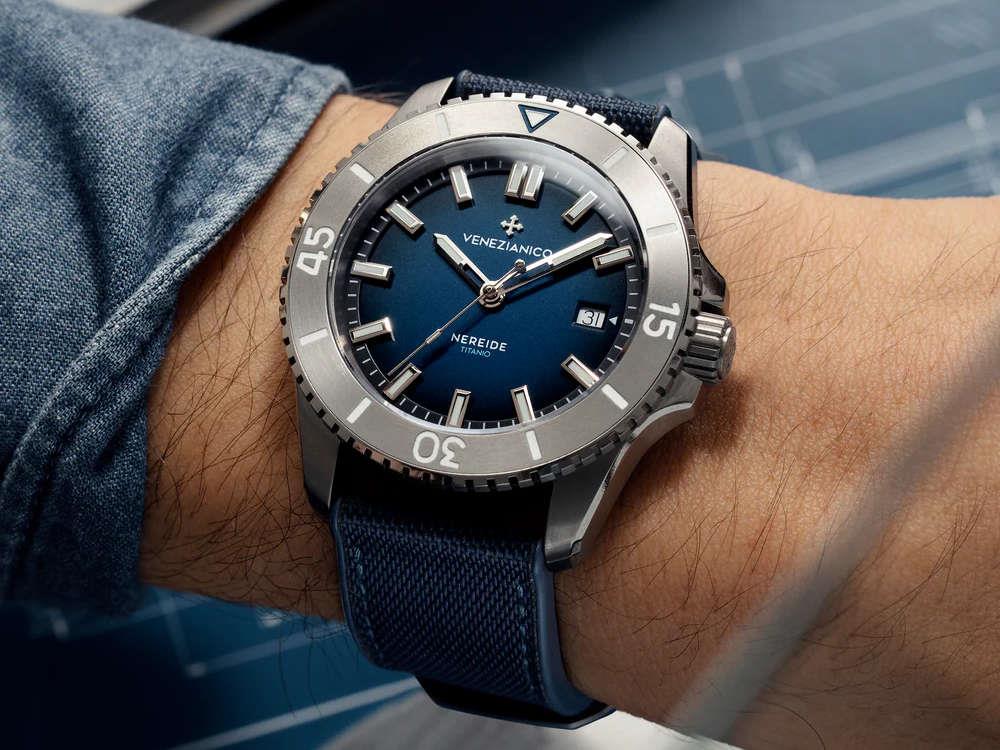 Venezianico Nereide Titanio Automatik Uhr, 42 mm, Blau, 4521558