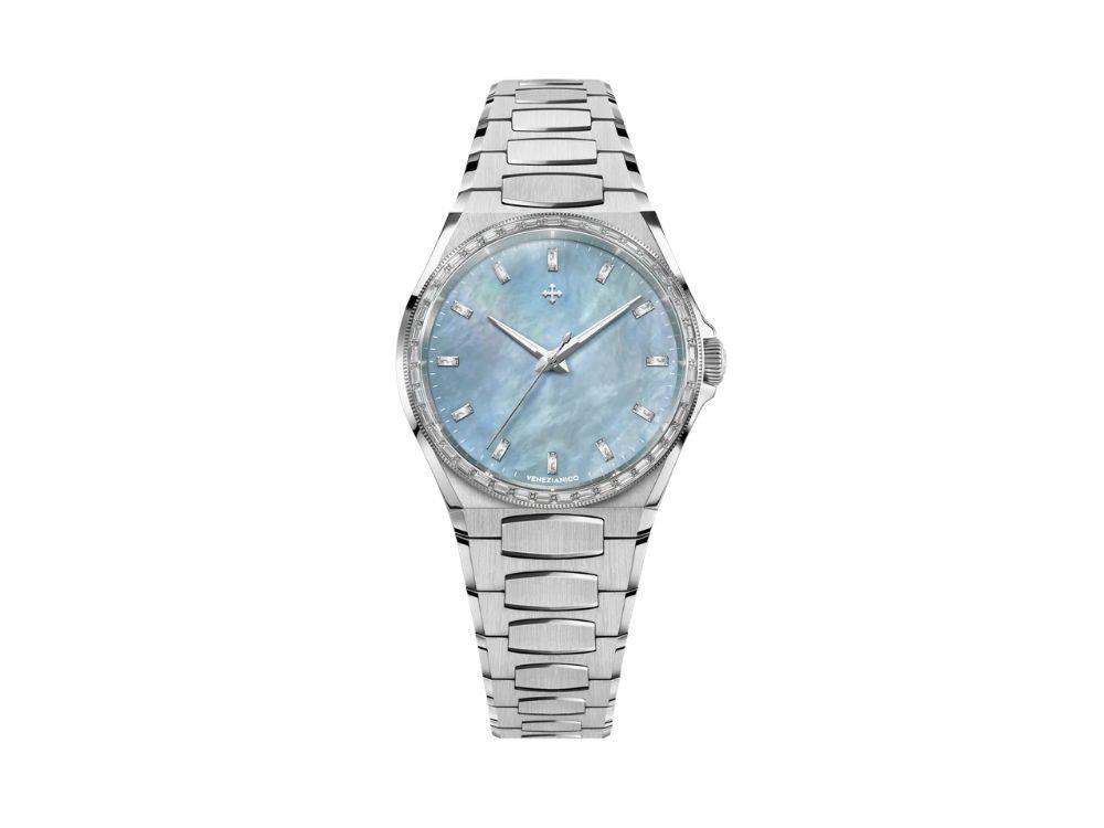 Venezianico Arsenale Moissanite Automatik Uhr, 37 mm, Hellblau, 6121512C
