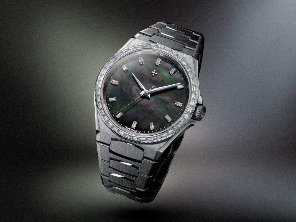 Venezianico Arsenale Moissanite Automatik Uhr, 37 mm, Schwarz, 6121514C
