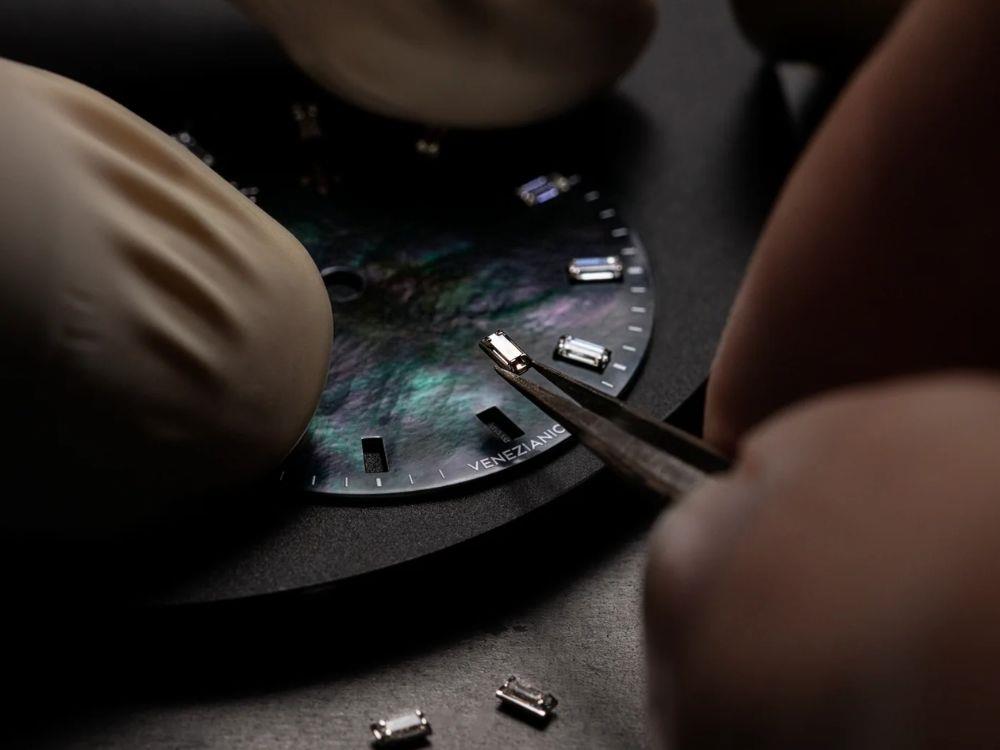 Venezianico Arsenale Moissanite Automatik Uhr, 37 mm, Schwarz, 6121514C