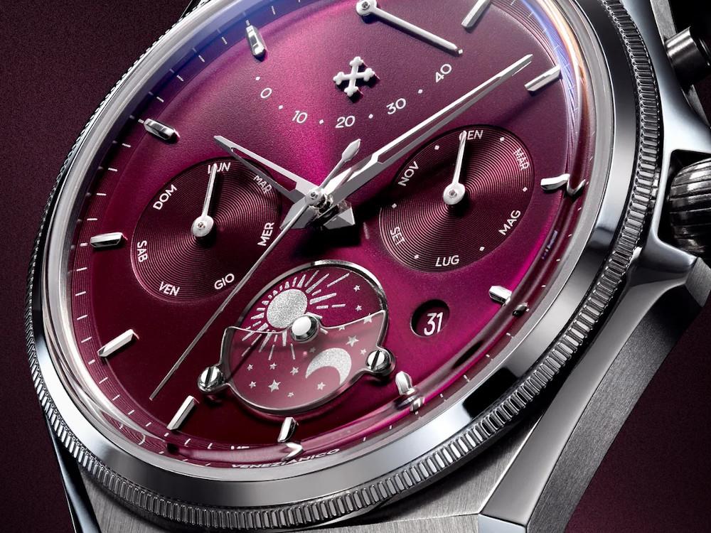 Venezianico Arsenale Calendario Automatik Uhr, 40 mm, Bordeaux, 6221581C