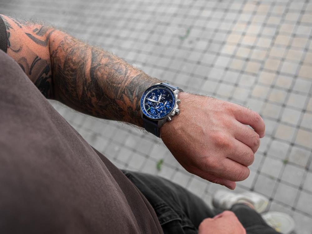 Vostok Europe Space Race Quartz Uhr, Blau, 46.5 mm, Chronograph, 6S20-325A742