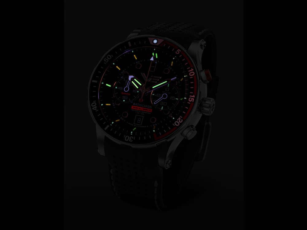 Vostok Europe Batiscafos Quartz Uhr, Schwarz, 49.7 mm, 6S21-511A771-L-BK