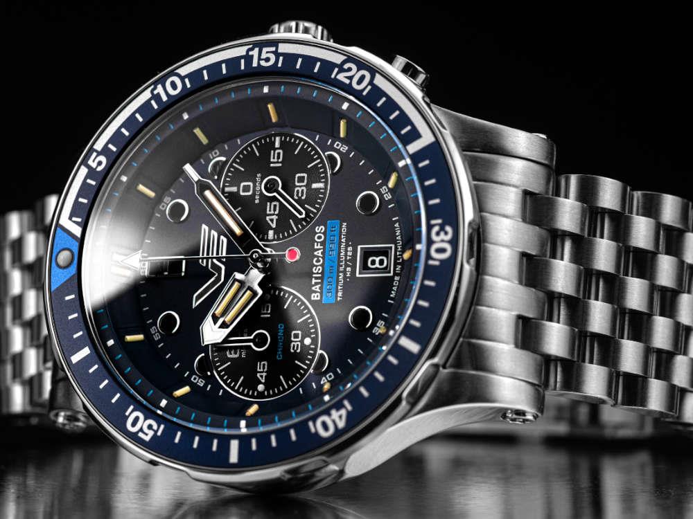 Vostok Europe Batiscafos Quartz Uhr, Blau, 49.7 mm, 6S21-511A772-L-BL