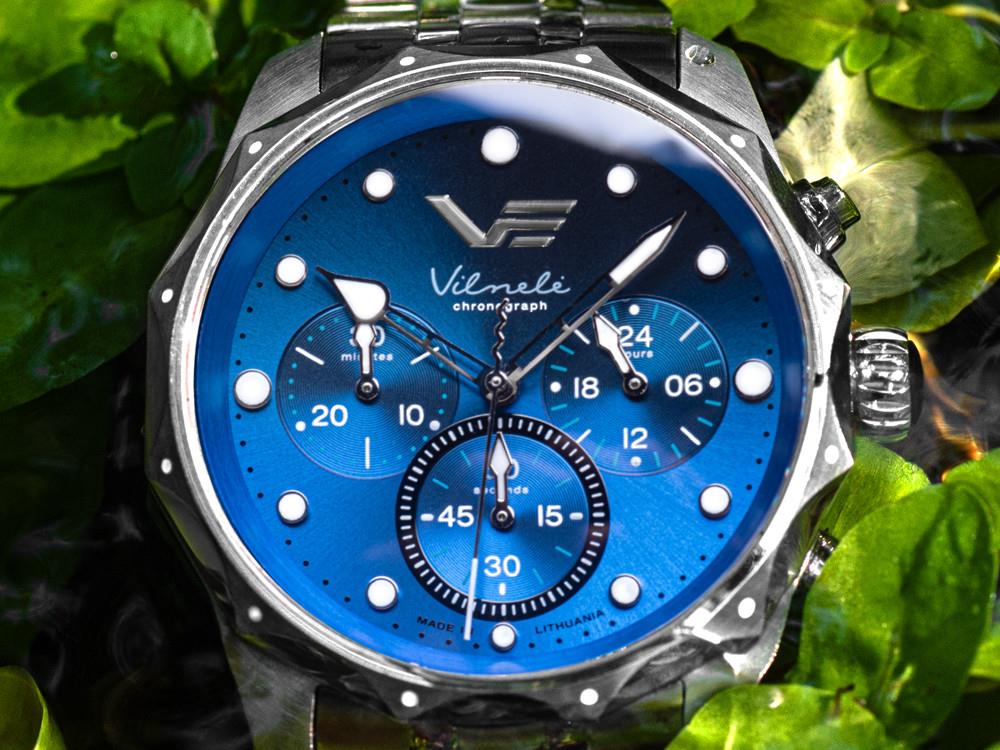 Vostok Europe Vilnelė Quartz Uhr, Blau, 39 mm, Chronograph, JS20-125A750-L-BL