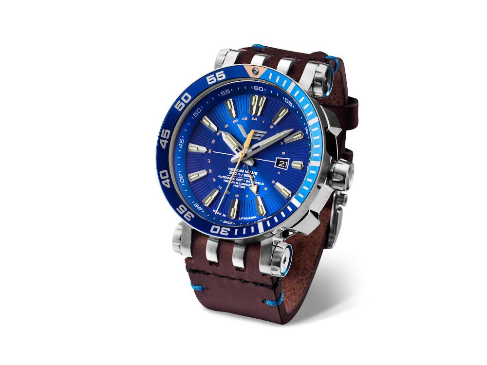 Vostok Europe Energia II GMT Automatik Uhr, Blau, Limitierte Ed NH34-575A716