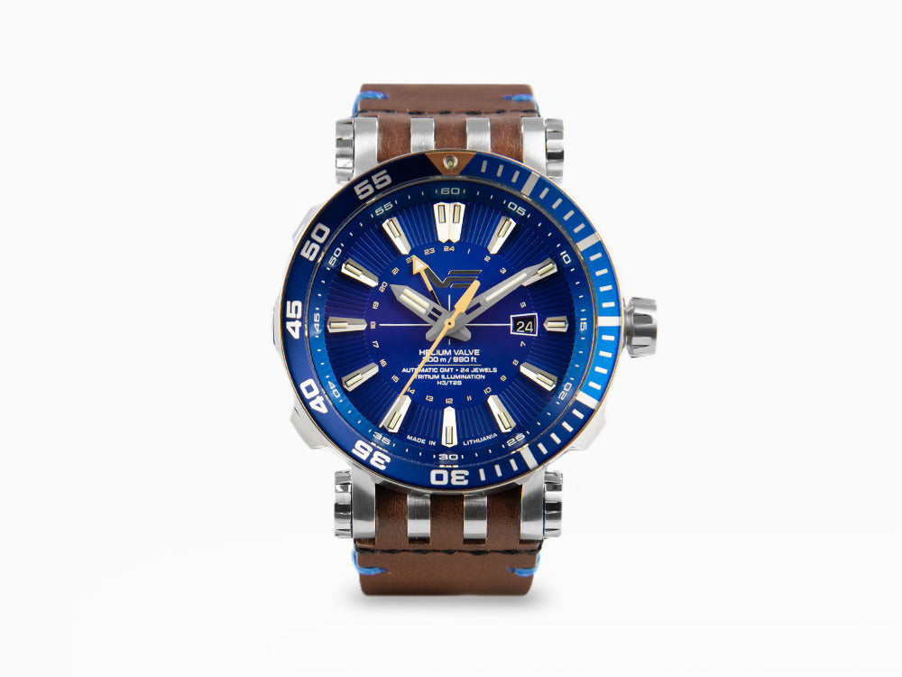Vostok Europe Energia II GMT Automatik Uhr, Blau, Limitierte Ed NH34-575A716