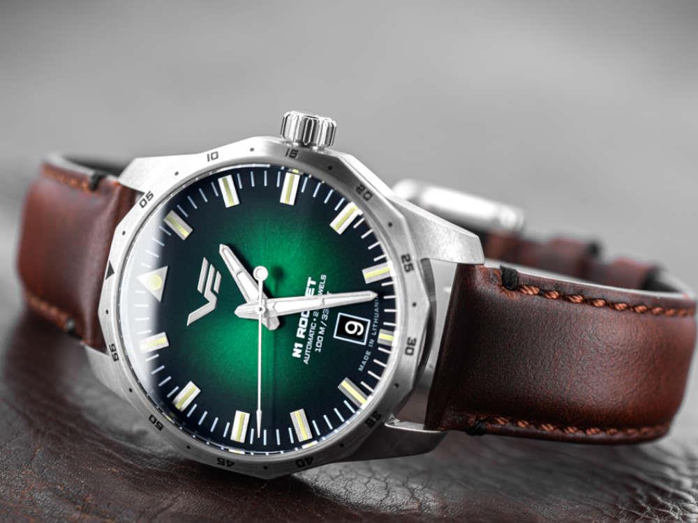 Vostok Europe Rocket N1 Compact Automatik Uhr, Grün, 39 mm, NH35-125A749-L-BR