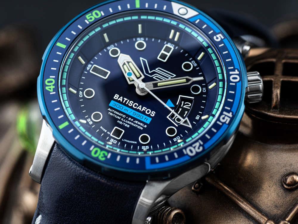 Vostok Europe Batiscafos Automatik Uhr, Blau, 49.7 mm, NH35-511E768-L-BL