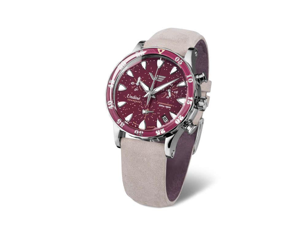 Vostok Europe Undiné Cranberry Quartz Uhr, Limitierte Auflage, VK68-515A774-L-RD