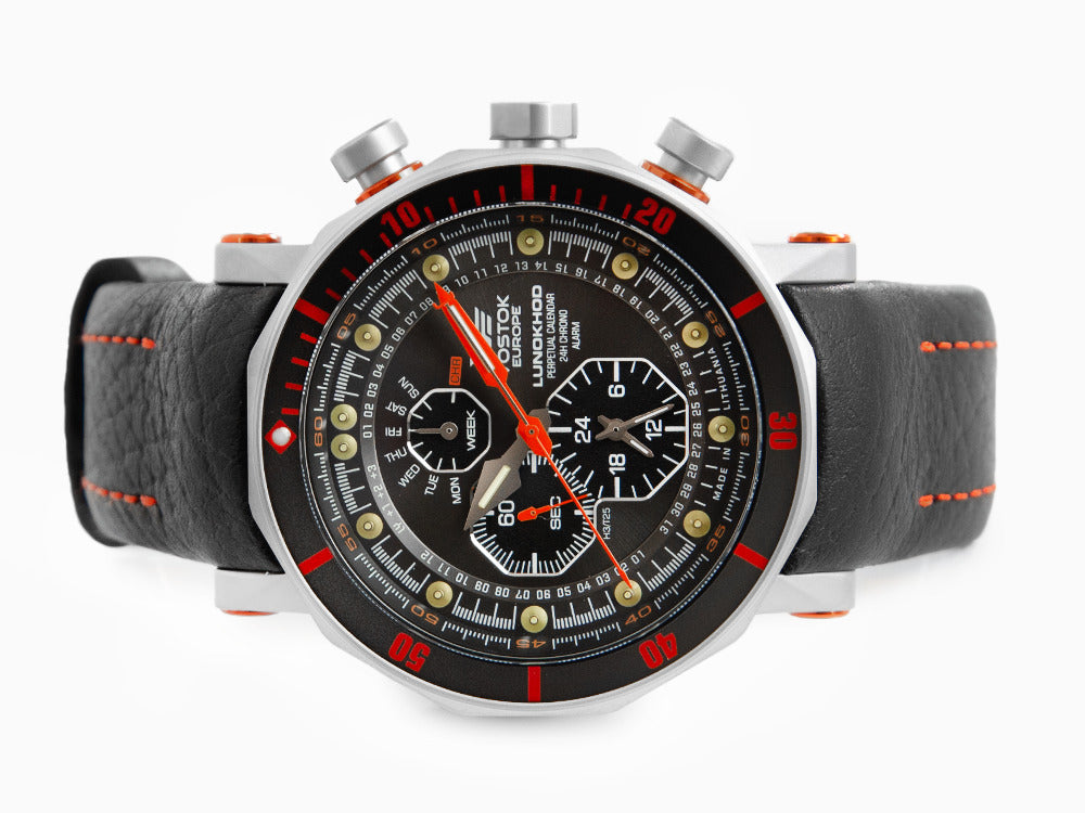 Vostok Europe Lunokhod-2 Quartz Uhr, Grau, 49 mm, Tritium, Chrono, YM86-620A506