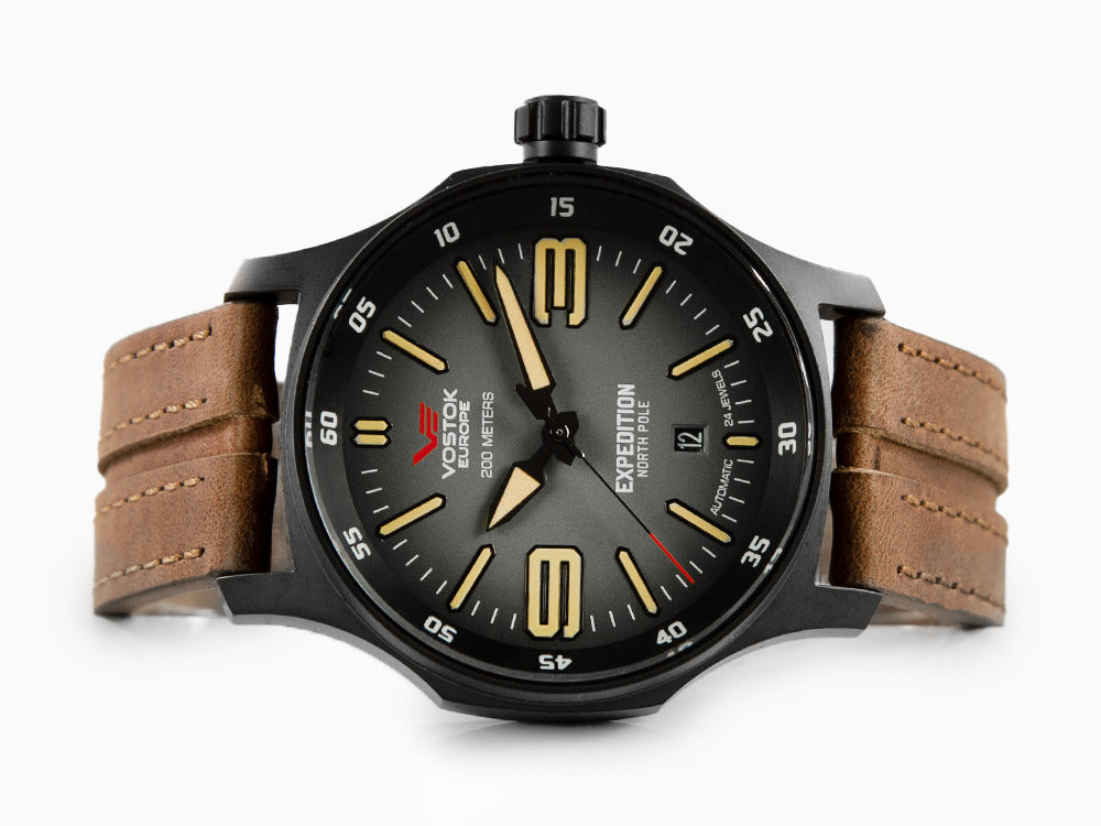 Vostok Europe Expedition North Pole Automatik Uhr, PVD, Schwarz, YN55-592C554