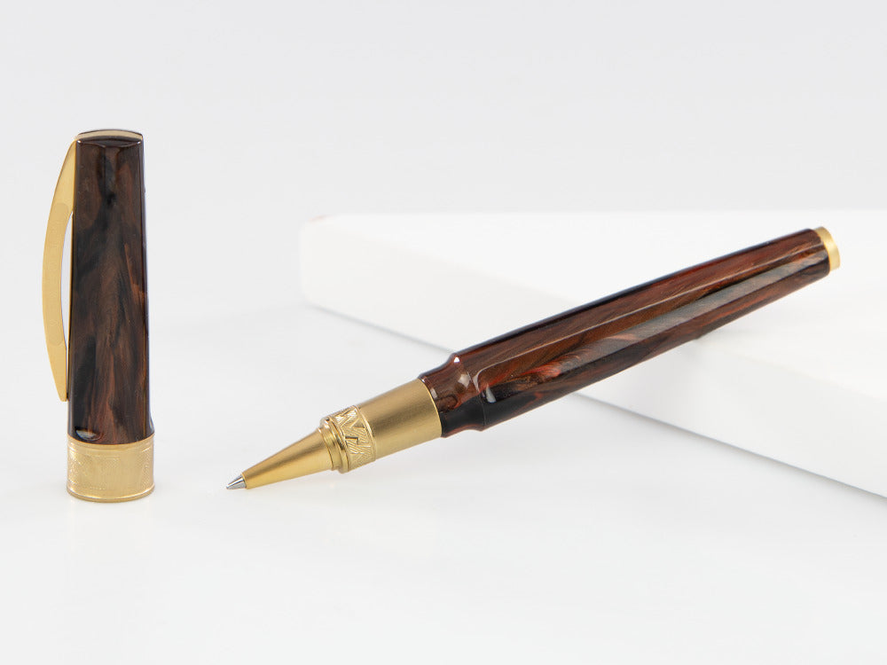 Visconti Mirage Mythos Apollo Roller, Vergoldet, Braun KP07-08-RB