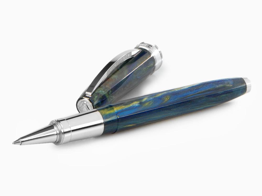 Visconti Van Gogh Starry Night Roller, Edelharz, Palladium, Blau KP12-04-RB