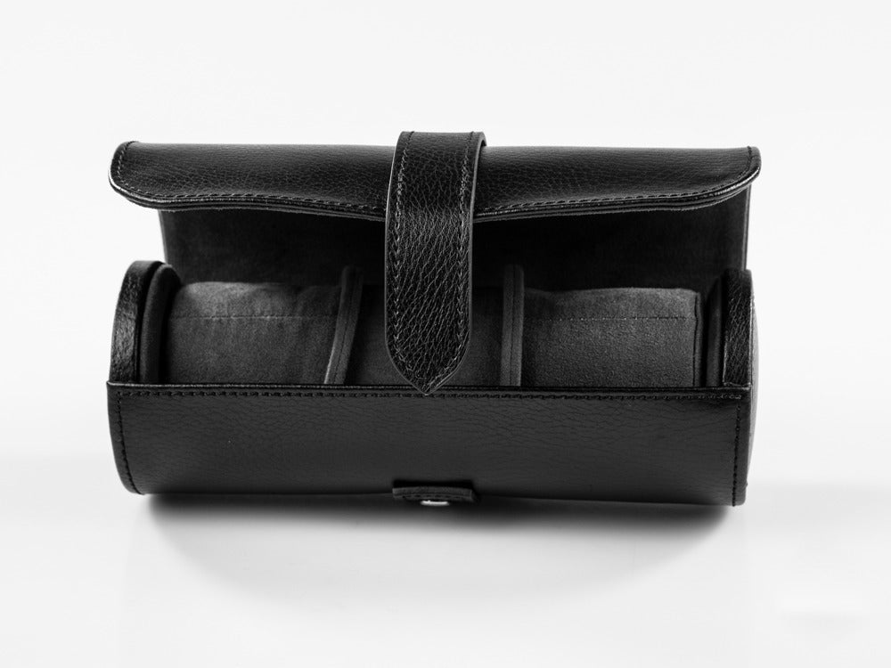 WOLF Blake Uhrenrolle, 3 uhren, Schwarz, Leder, 305002